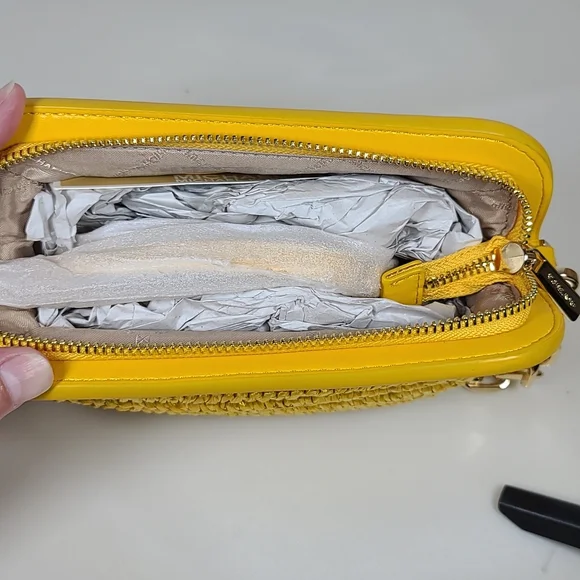 Michael Kors Livia Small Cloud Clutch – Butter Yellow, NWT (MSRP: $448)